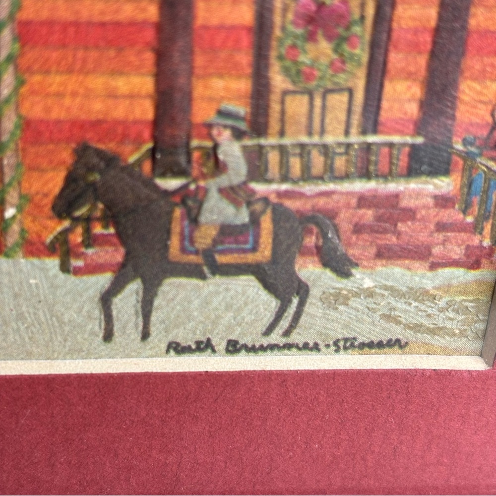 Pittsburgh Artist Ruth Brunner- Strosser Signed Print Christmas City Scene Horse - Picture 3 of 10